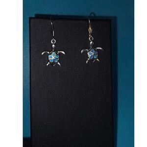 S925 5.9G SYNTHETIC OPAL TURTLES EARRINGS